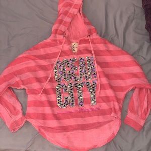 Pink Striped Hoodie